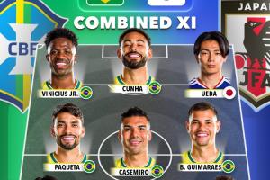 日本仅2人入选！巴西vs日本联合最佳阵：维尼修斯、卡塞米罗领衔